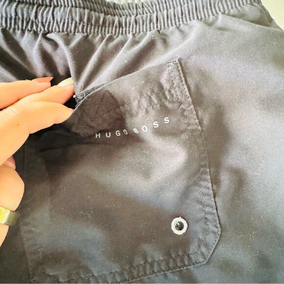 MENS HUGO BOSS Black Casual Athletic Tie Waist Transitional Swim Board Shorts S - Picture 8 of 14